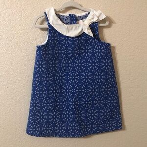 Janie and Jack Blue & White Eyelet Floral Dress - Size 2T